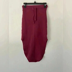 Frank & Eileen Unforgettable Cotton French Terry Draw String Skirt Oxblood XS